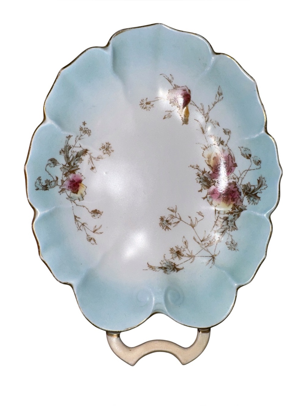 Antique Doulton Burslem Hand-Painted Handling Dish or Cabinet Plate
